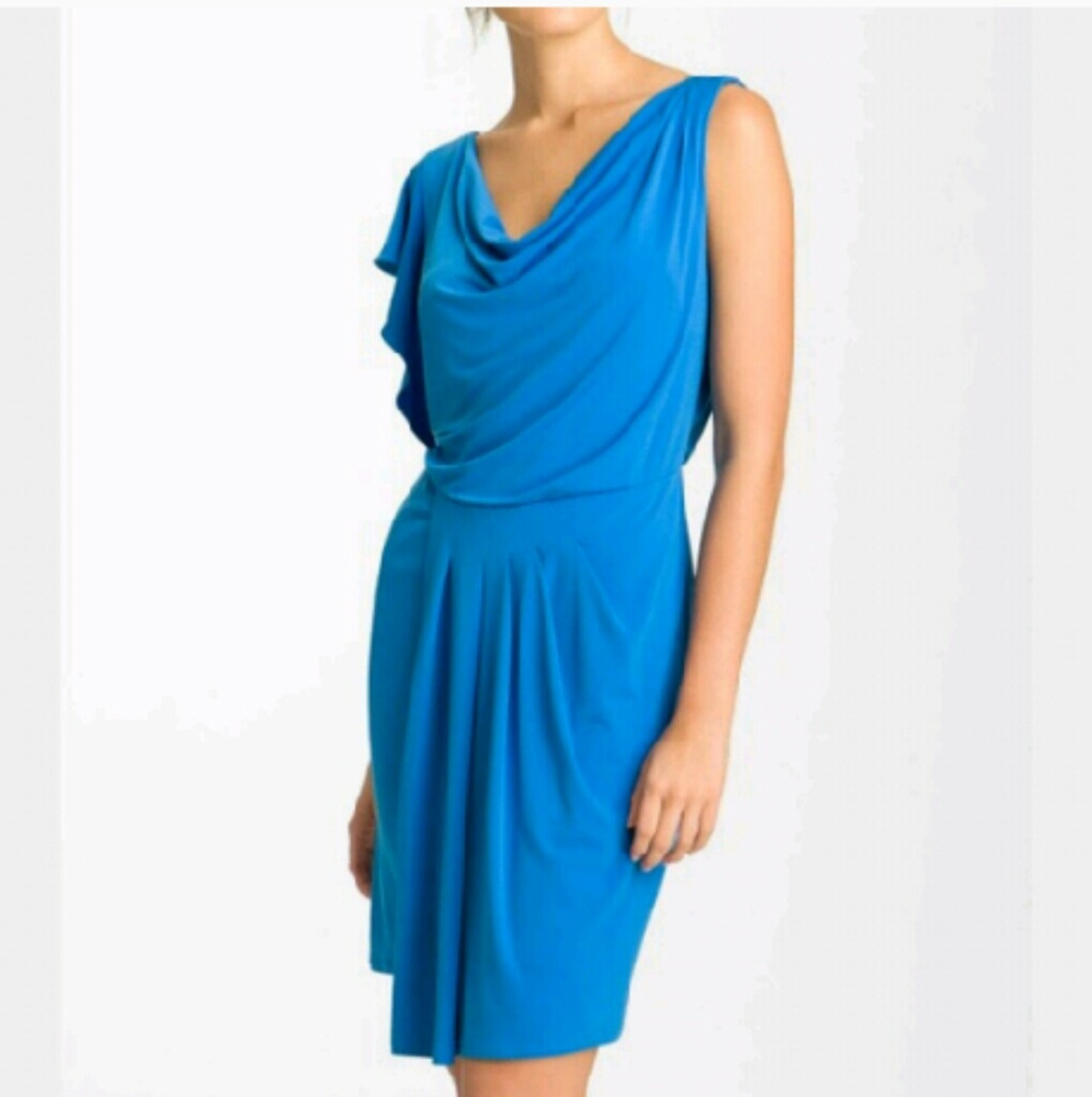 VINCE CAMUTO asymmetrical draped jersey dress